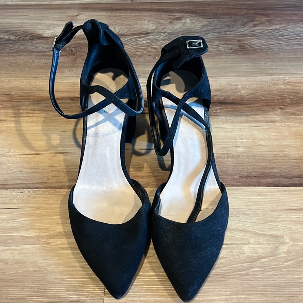 Black Cross Strap Heel